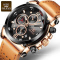 Lumineux en plein air militaire hommes montre-bracelet mode Sport montre à Quartz multi fuseau horaire hommes montre classique OLEVS marque montre